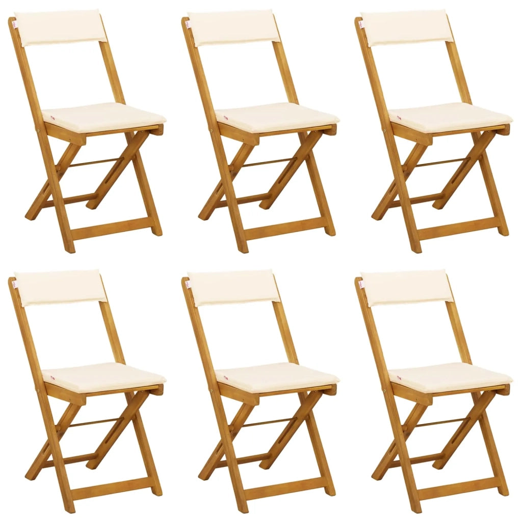 Sedie Bistro da Giardino 6 pcs Bianco Crema 40 x 53 x 80 cm