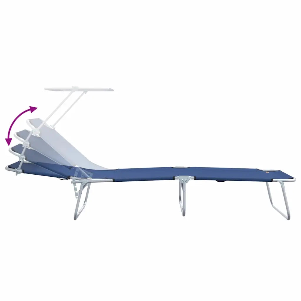 Lettino da sole 2 pcs Blu 58 x 188 x 77cm Poliestere 42003059