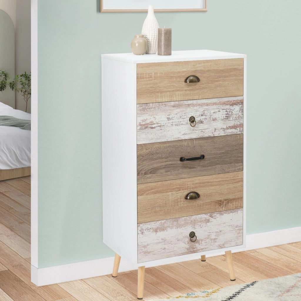 BAHIA Cassettone a 5 cassetti da 60 cm Scandinavo