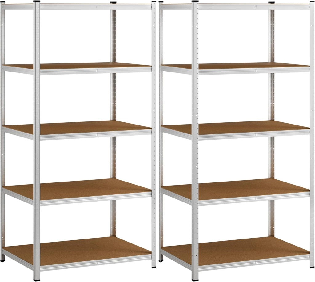 Scaffale ad alta portata 2pz in metallo capacità di carico totale 875kg 180x90x60cm 5 ripiani