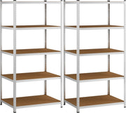 Scaffale ad alta portata 2pz in metallo capacità di carico totale 875kg 180x90x60cm 5 ripiani