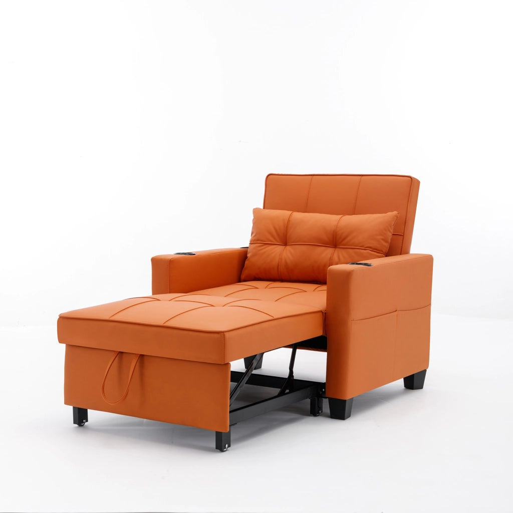 Divano Letto Singolo Estraibile con Portabicchieri e USB ¨C MINIMAL ¨C Grigio