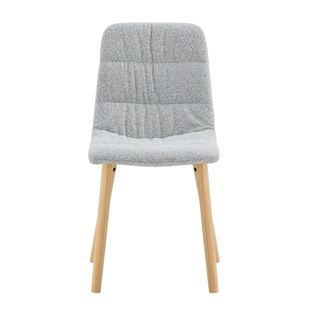 Sedia da pranzo 88 cm in tessuto grigio chiaro e legno, set da 2