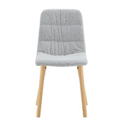 Sedia da pranzo 88 cm in tessuto grigio chiaro e legno, set da 2