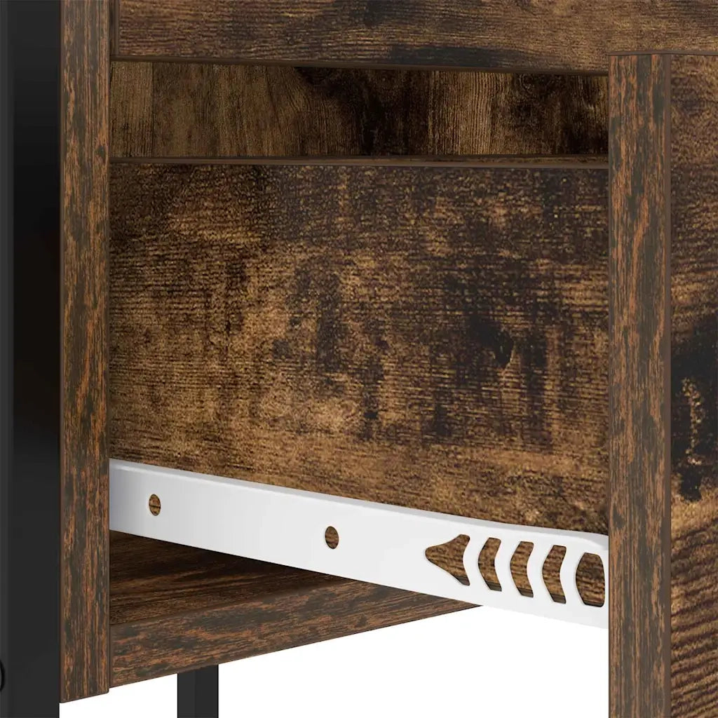 Comodino | Armadio da Notte | Mobiletto da notte Rovere fum¨¦ 42 x 41 x 61 cm Legno multistrato