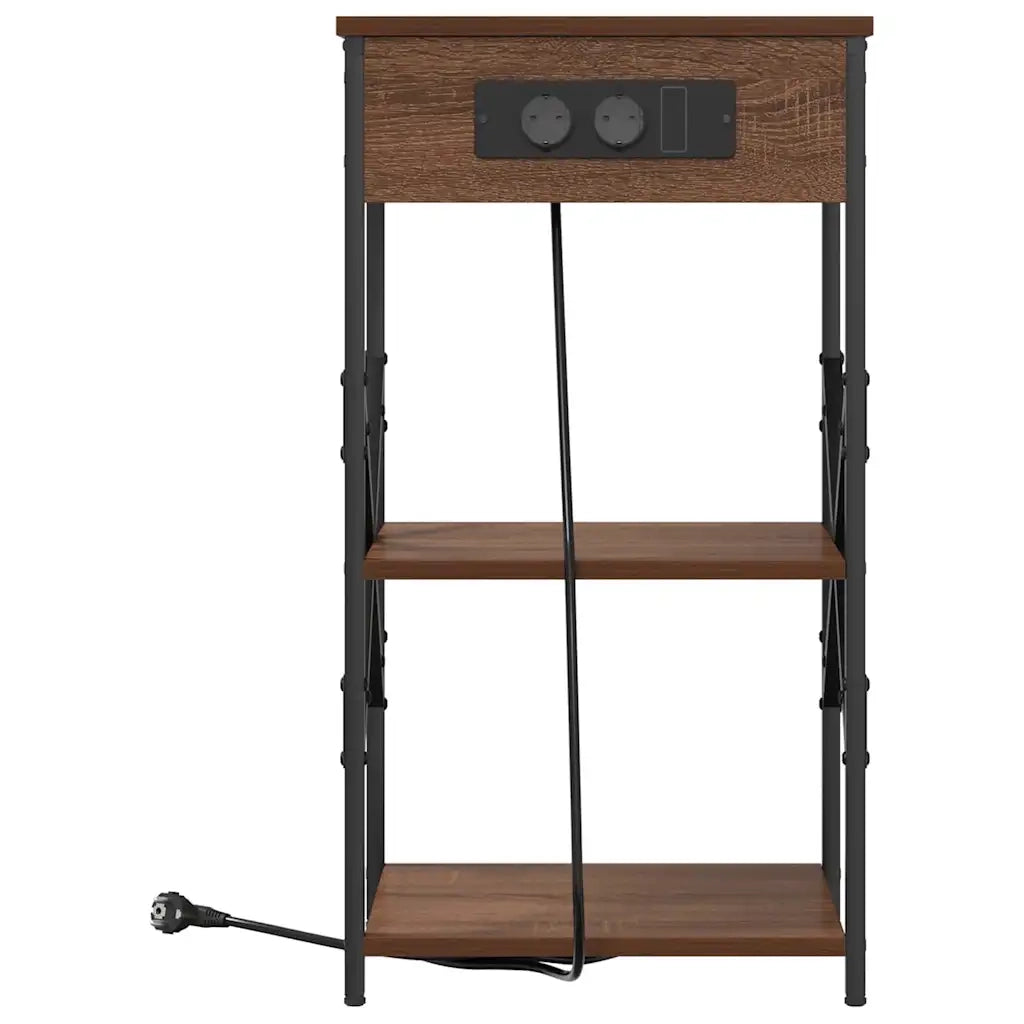 Set di 2 Comodini | Armadio da Notte | Mobiletto da notte Rovere Marrone 41 x 31 x 76 cm