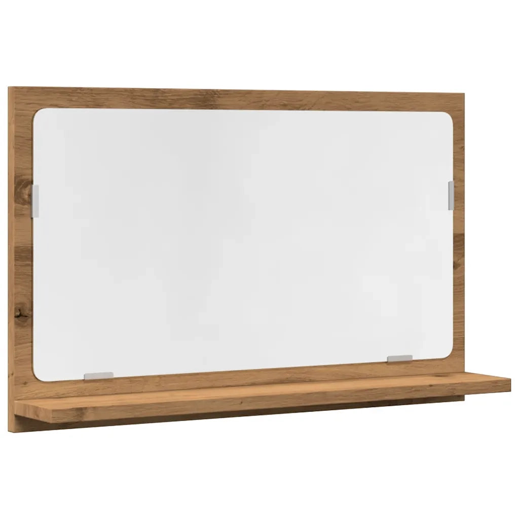 vidaXL Mobile Bagno Specchio Rovere Artigianale 60x11x37 cm Truciolato