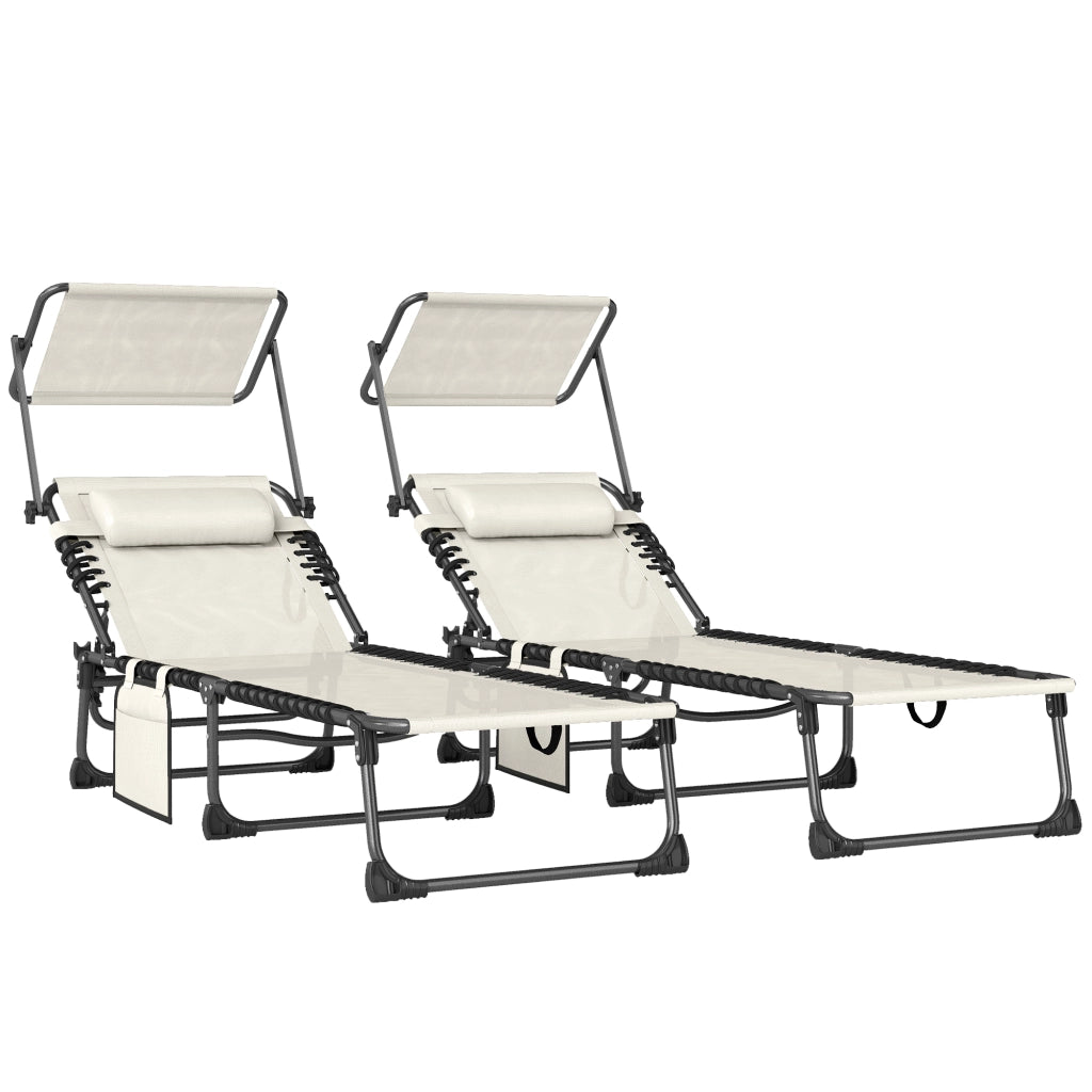 Poltrone reclinabili da giardino ¨C zephmum ¨C 2 pezzi, crema, polyrattan