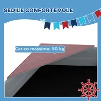 Sabbiera per Bambini 3-8 Anni a forma di Barca, in Legno di Abete e Poliestere, 190x90x138 cm