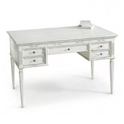 Scrivania classica in legno bianco consumato 130x70x80 - Mobili 2G