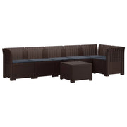 Divano da Giardino 6 Posti con Cuscini Aspetto Rattan PP 3444113