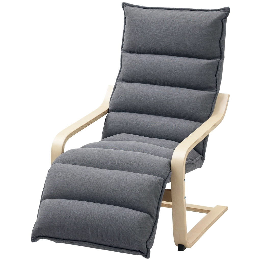 Poltrona Relax in Velluto con Poggiapiedi Regolabile ¨C zephmum ¨C Grigio Scuro