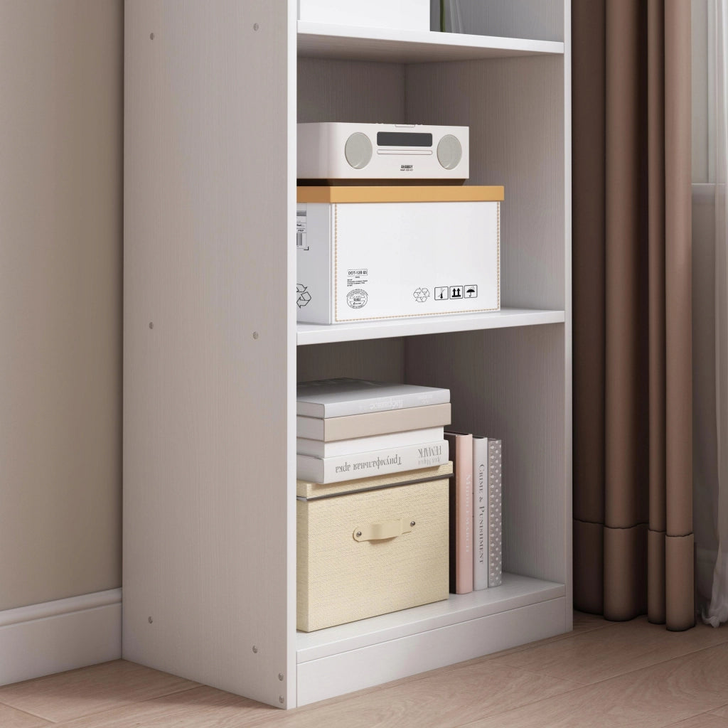 Scaffale verticale per libri, ripiani alti, moderno, bianco, colonna loft 182 cm