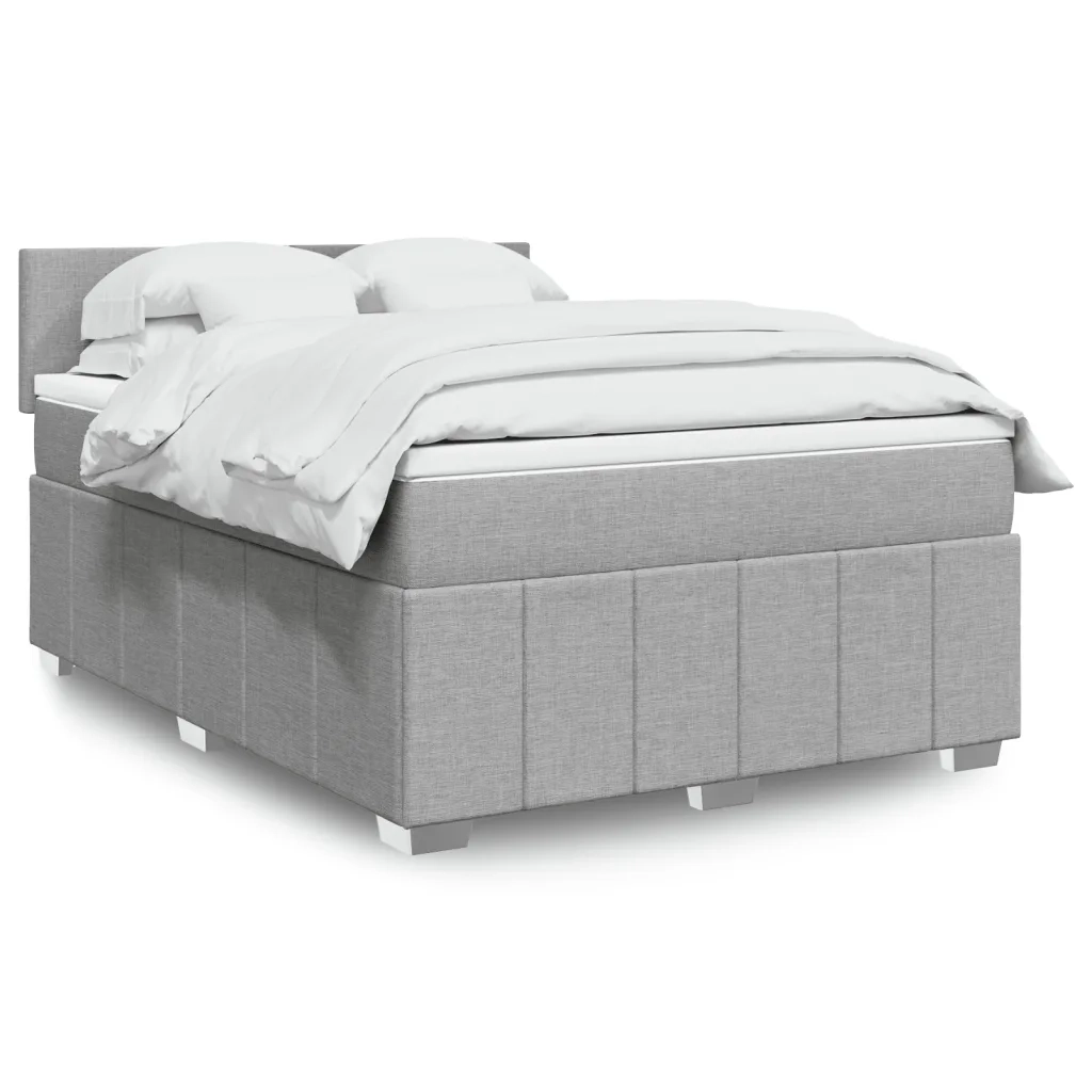 Giroletto a Molle con Materasso Grigio Chiaro 140x200cm Tessuto 3287084