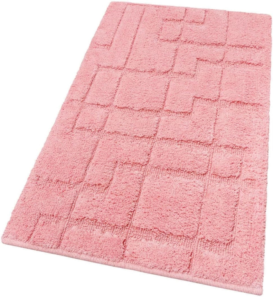 Tappeto Bagno Puro Cotone Morbido 3D Camera Sendiletto Elegante Lavabile Rosa 55x120 cm