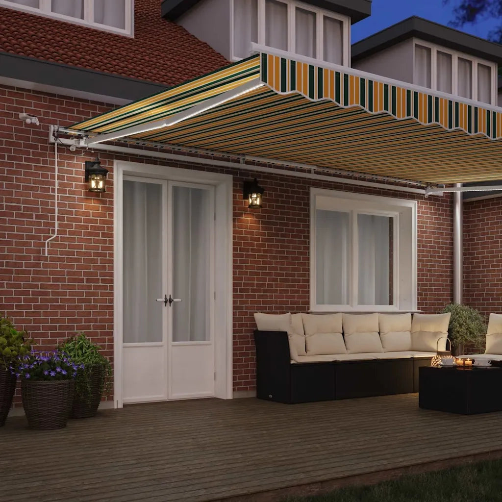 Tenda Retrattile Verde e Giallo 500 × 350 cm 3331576