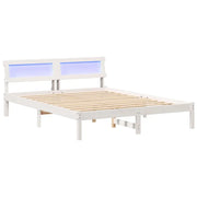 Letto matrimoniale | Letto per adulti | Struttura del letto Bianco 150 x 200 cm Pino massello
