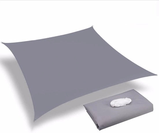 Zonnescherm rettangolare robusto, UV resistente, resistente alle scalfitture e alle ruggini, con accessori di montaggio, bordi incurvati che bloccano la luce solare, telo respirante, patio esterno, giardino di gaz (3x6m) - grigio
