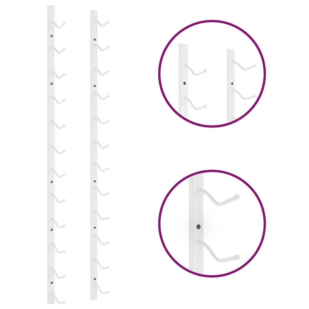 Portavini da Parete per 12 Bottiglie Bianco in Ferro CFW3713501