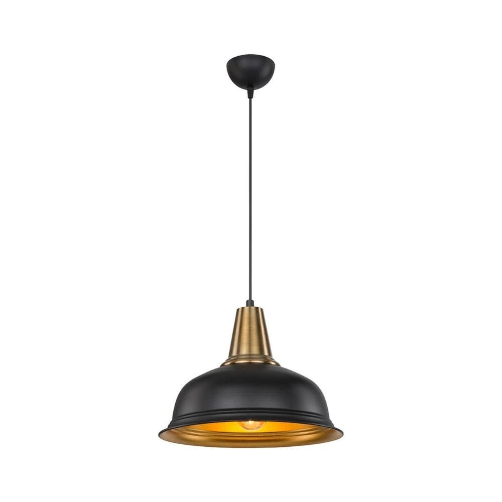 Lampada a sospensione metallo nero interno oro Rena ASZ1341