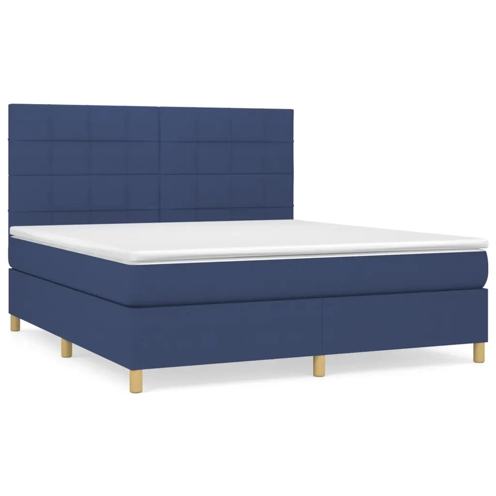 Giroletto a Molle con Materasso Blu 160x200 cm in Tessuto 3142351