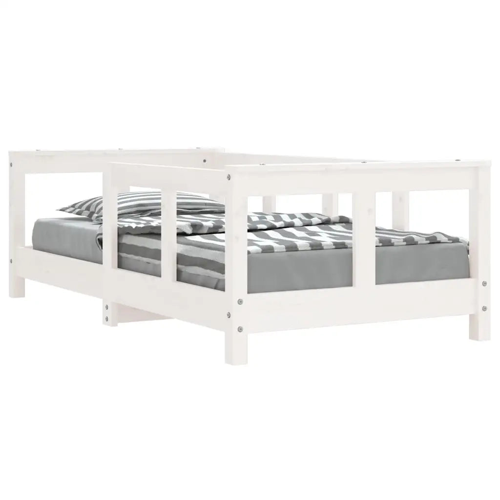 Giroletto per Bambini | Letto Infantile | Lettino Bianco 70x140cm in Legno Massello di Pino