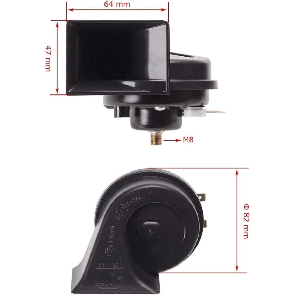 Trade Shop - Kit 2 Pz Doppio Tono Clacson Corno Di Segnalazione Universale Auto Camion Moto -