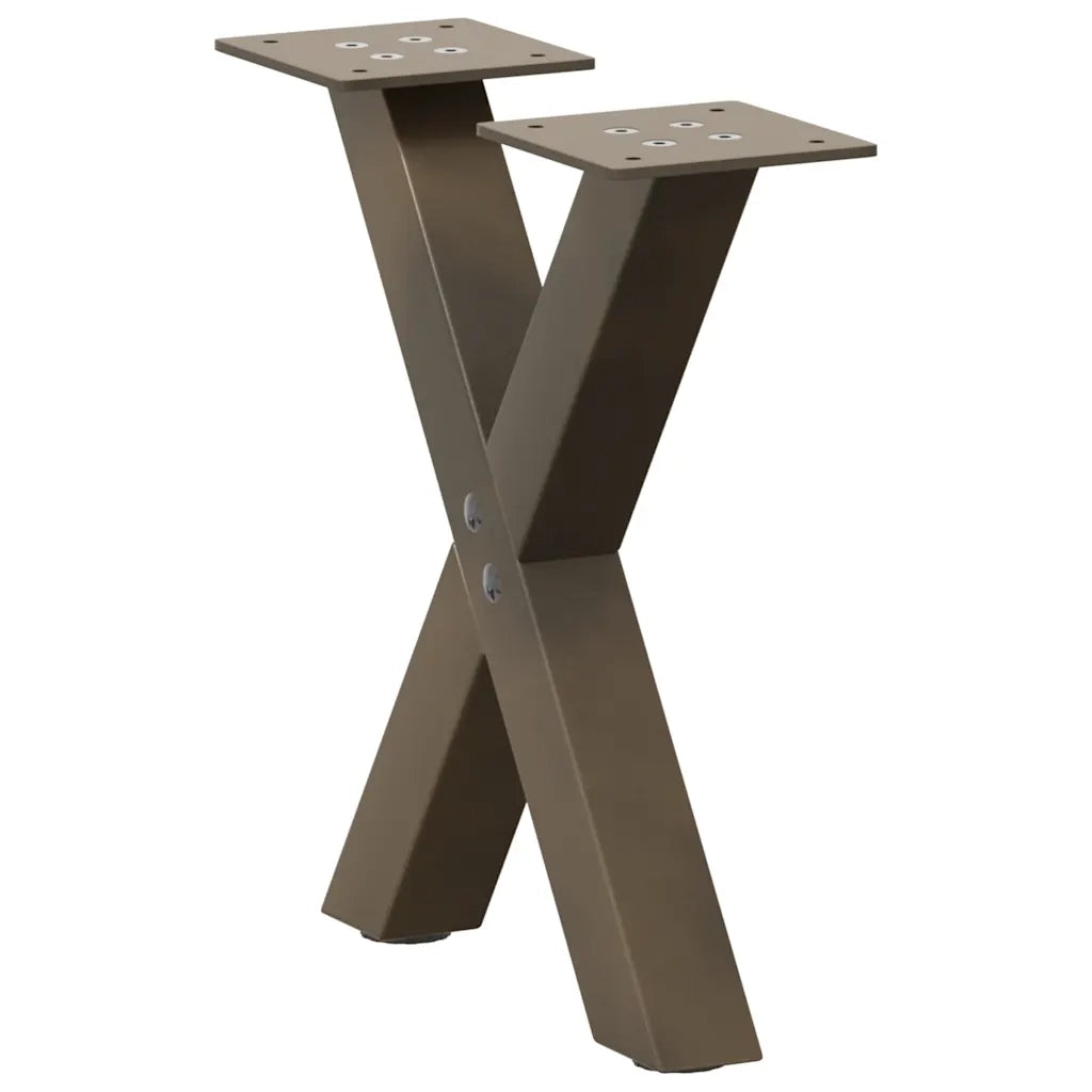 Gambe per Tavolino da CaffÃ¨ a Forma di X 2 pz Acciaio Naturale 30x(30-31) cm Acciaio