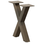 Gambe per Tavolino da CaffÃ¨ a Forma di X 2 pz Acciaio Naturale 30x(30-31) cm Acciaio