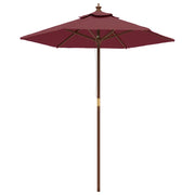 Ombrello | Parasolne da Giardino con Palo in Legno Bordeaux 196x231 cm