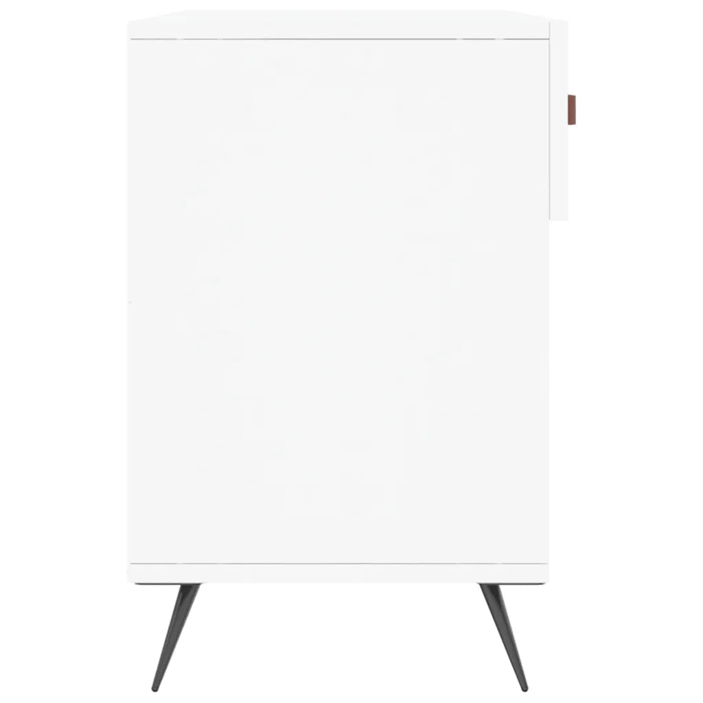 Panca Porta Scarpe-Sgabello-Panca Scarpiera Bianca 102x35x55 cm in Legno Multistrato 245615