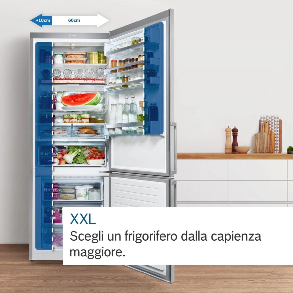 Bosch KGN497WDF Serie 4 Frigorifero Combinato 440 L 203 cm Classe D 35 dB Total No Frost Perfect Fit colore Bianco