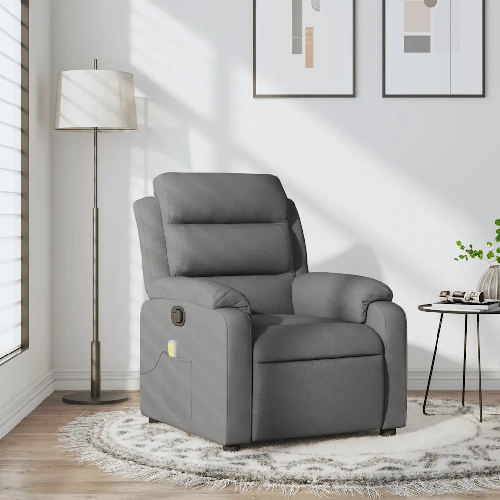 Divano Sedia-Poltrona reclinabile massaggiante in Tessuto Grigio Scuro 294759
