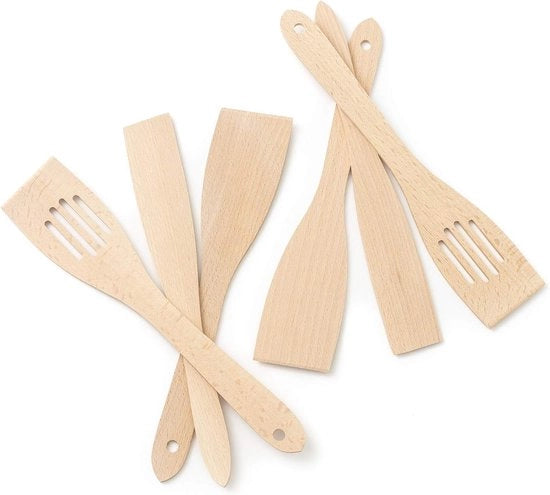 Set di spatole in legno - 6 pezzi - Cucina - 30 cm