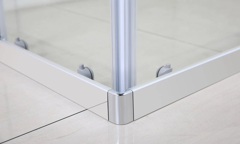 Box Doccia Scorrevole Cristallo 6mm Opaco h185cm Slim Opaco 6mm,Cromo lucido,80x80cm ,185 cm