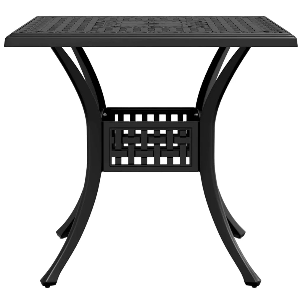Tavolo da Giardino Nero 80x80x75 cm in Alluminio Pressofuso 4002812