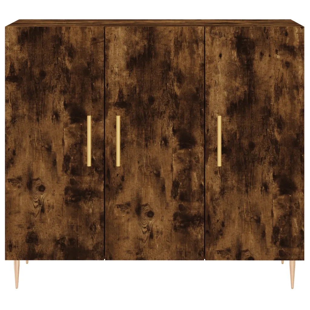 Credenza Rovere Fumo 90x34x80 cm in Legno Multistrato 828097
