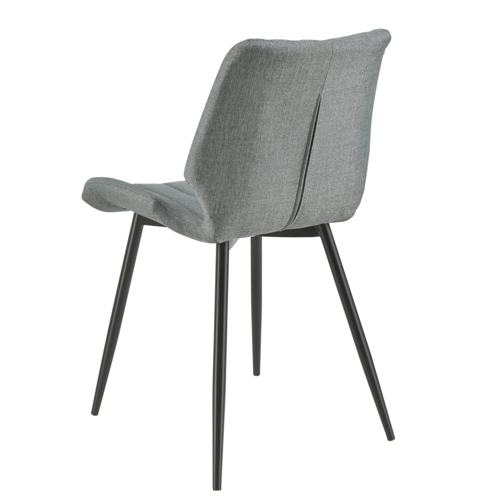 [en.casa] Sedia per Sala da Pranzo Pohorje 77 x 57,5 x 46 cm Set di 2 Tessuto Imbottito Grigio Scuro