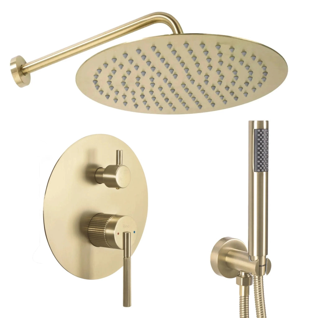 Set Doccia Da Incasso Rea Argon Gold Brush + Box