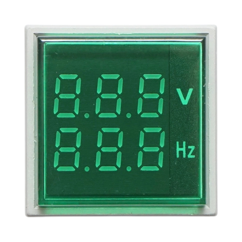 Voltmetro digitale e indicatore di frequenza LED verde 0-99Hz/50-500V AC Ø 22mm Breckner Germany