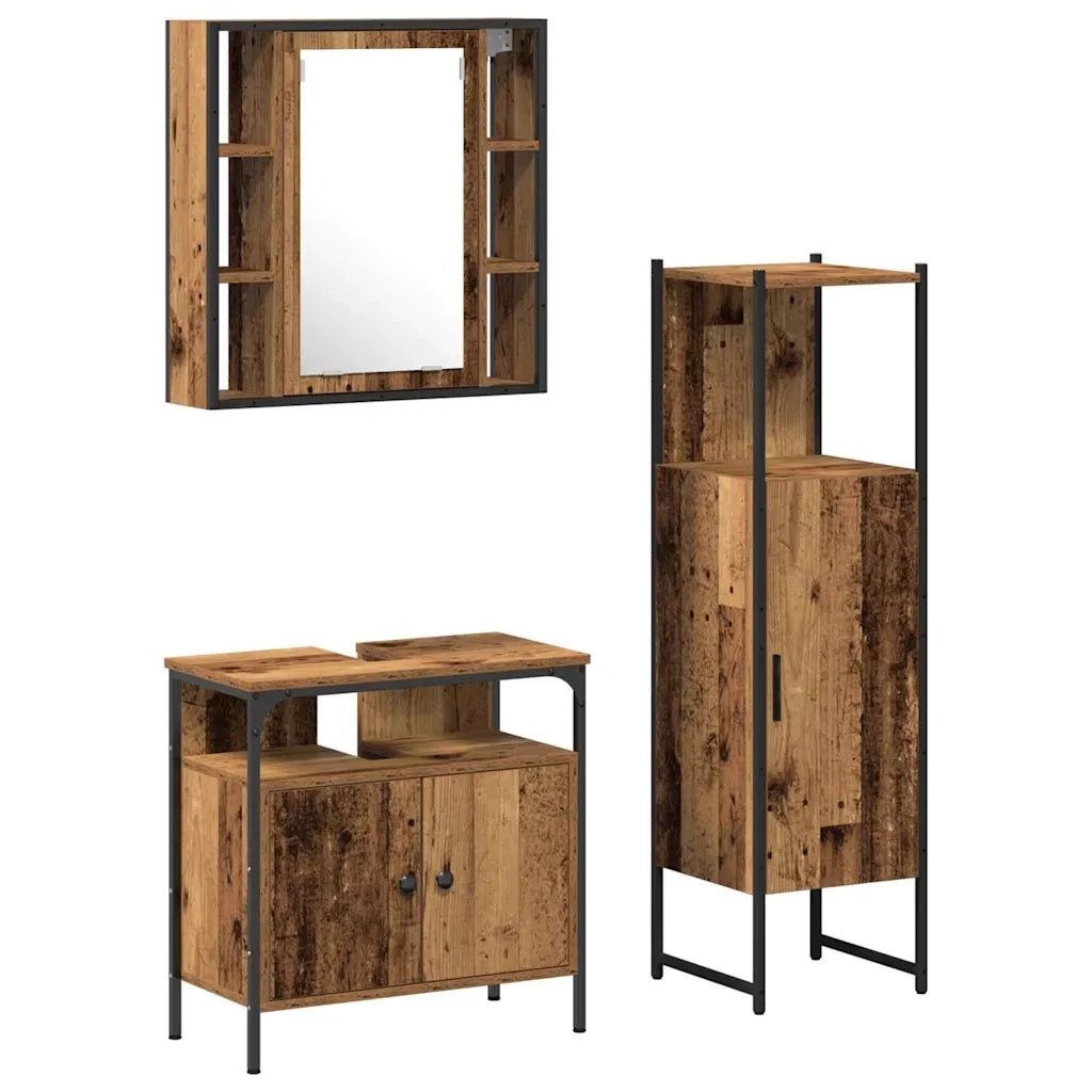 Set di mobili per il bagno 3 pcs Marrone Legno multistrato 3332563