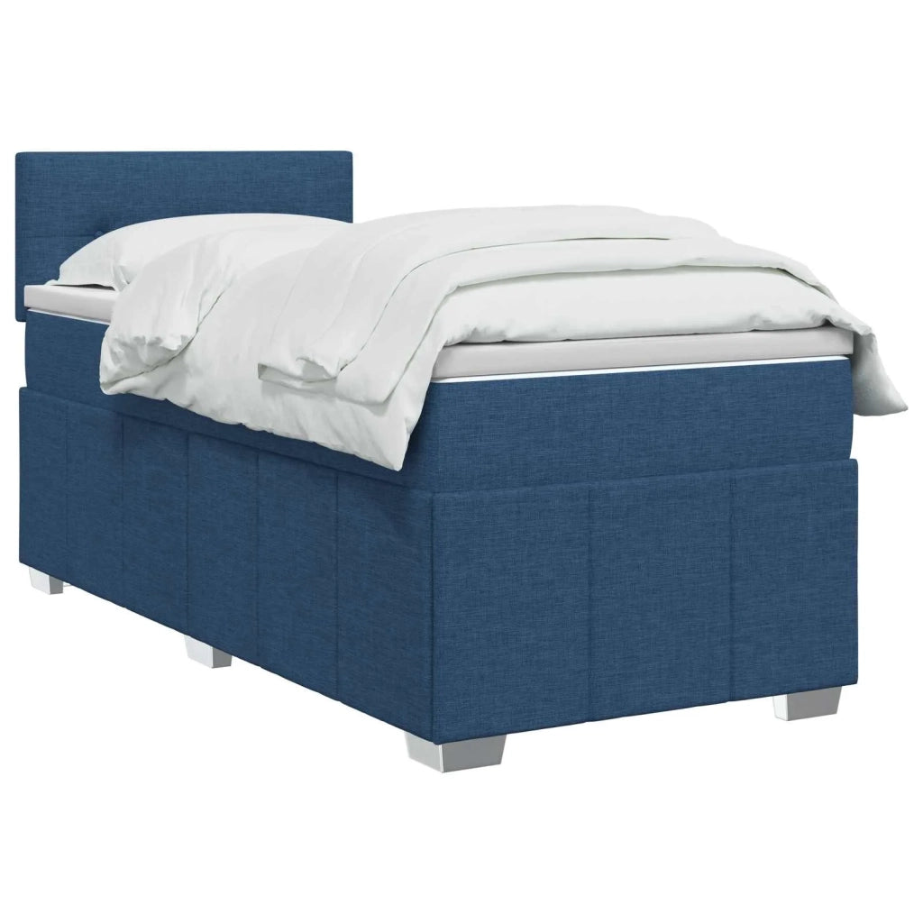 Letto box spring con materasso Blu 100 x 200 cm Tessuto 3452613