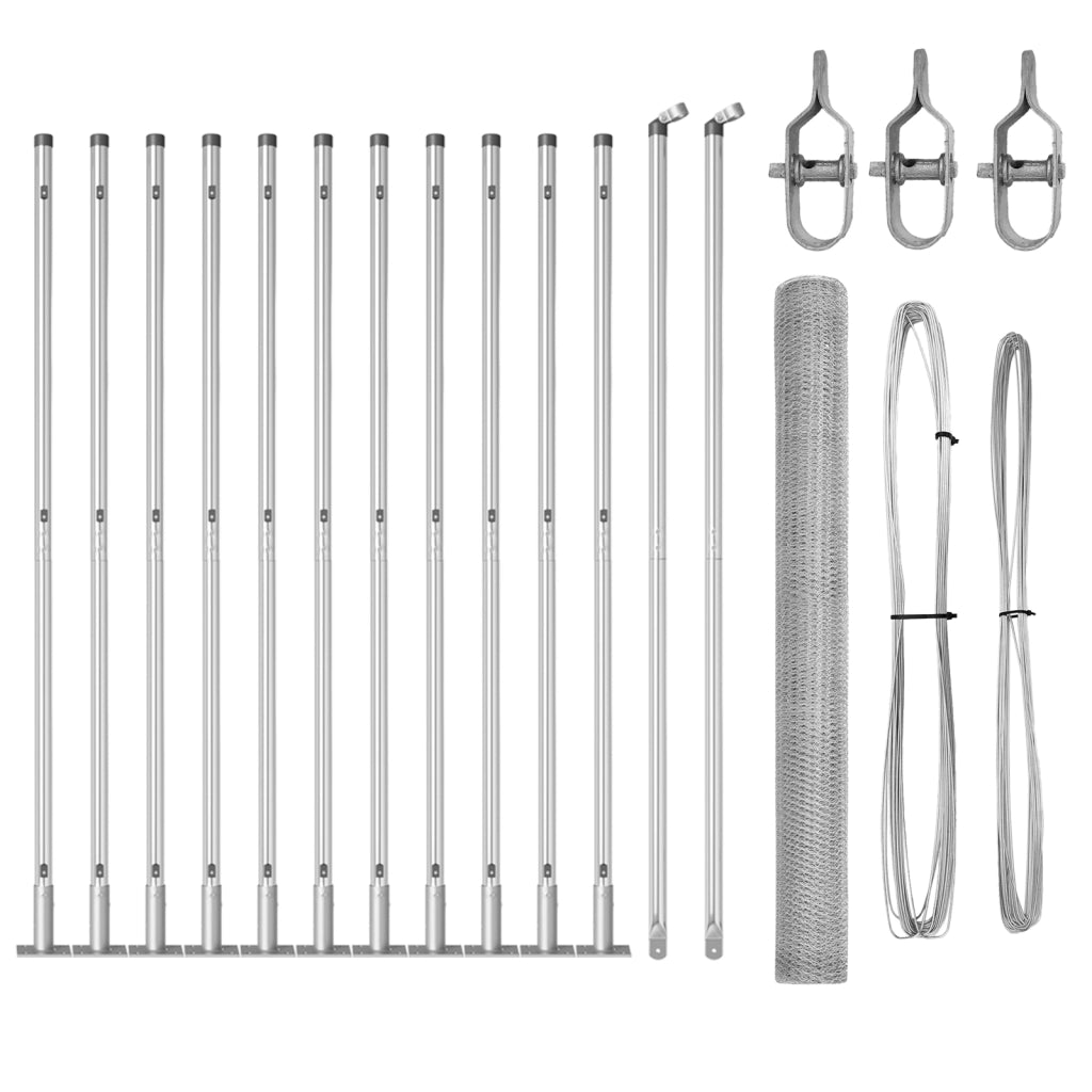 Set di Recinzione Set di 2 Acciaio zincato 25 x 1.5 m Durevole