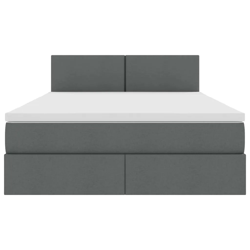 Letto con contenitore e materasso Grigio scuro 140 x 190 cm