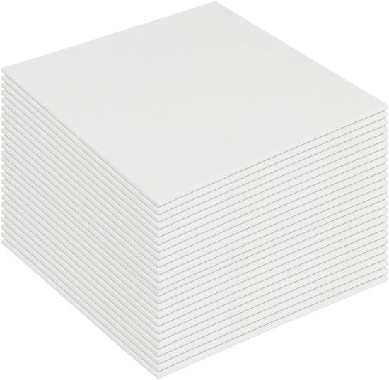 Pannelli quadrati di canapa pretegolati 20 x 20 cm - Ideali per acrilico/olio - Bordini sottili 3 mm - Schede per l'arte - Tela da dipingere