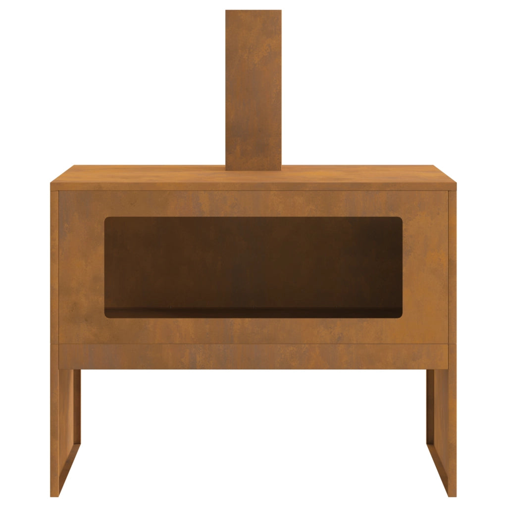 Focolare con Cappa 80x50x96 cm Acciaio Invecchiato