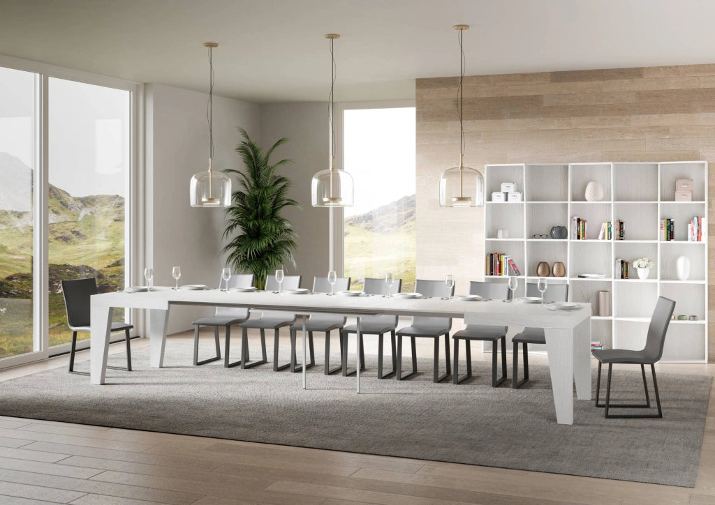 Tavolo allungabile 90x130/390 cm Naxor Bianco Frassino