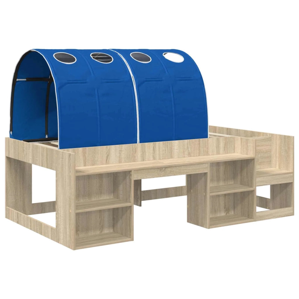 Letto con Tunnel 3 pz Rovere Sonoma e Blu Legno multistrato 3423637
