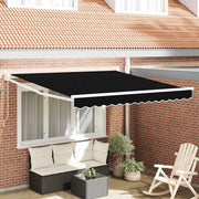 Tenda retrattile-Tenda parasole per balcone Nero 350 x 250 cm Poliestere e Alluminio 157638