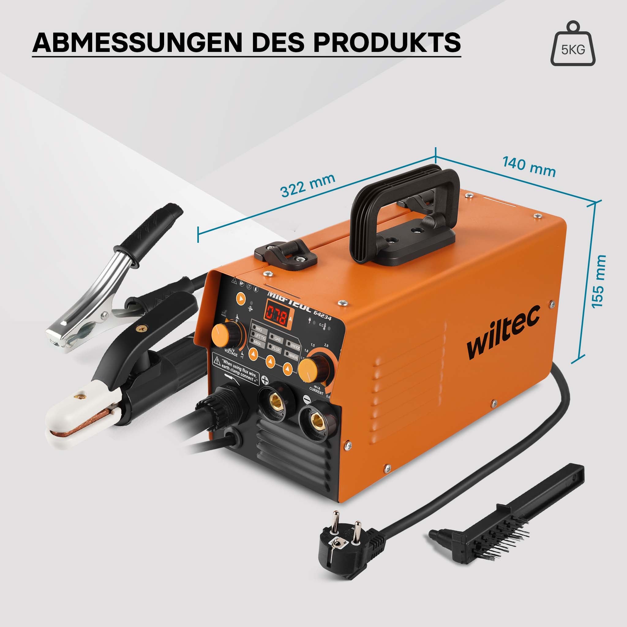 Saldatrice digitale IGBT 120A per saldatura MIG, MMA, FCAW, TIG